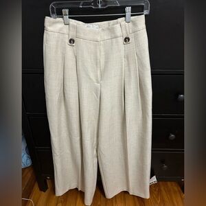 ASOS Cream Wide-Leg Trousers